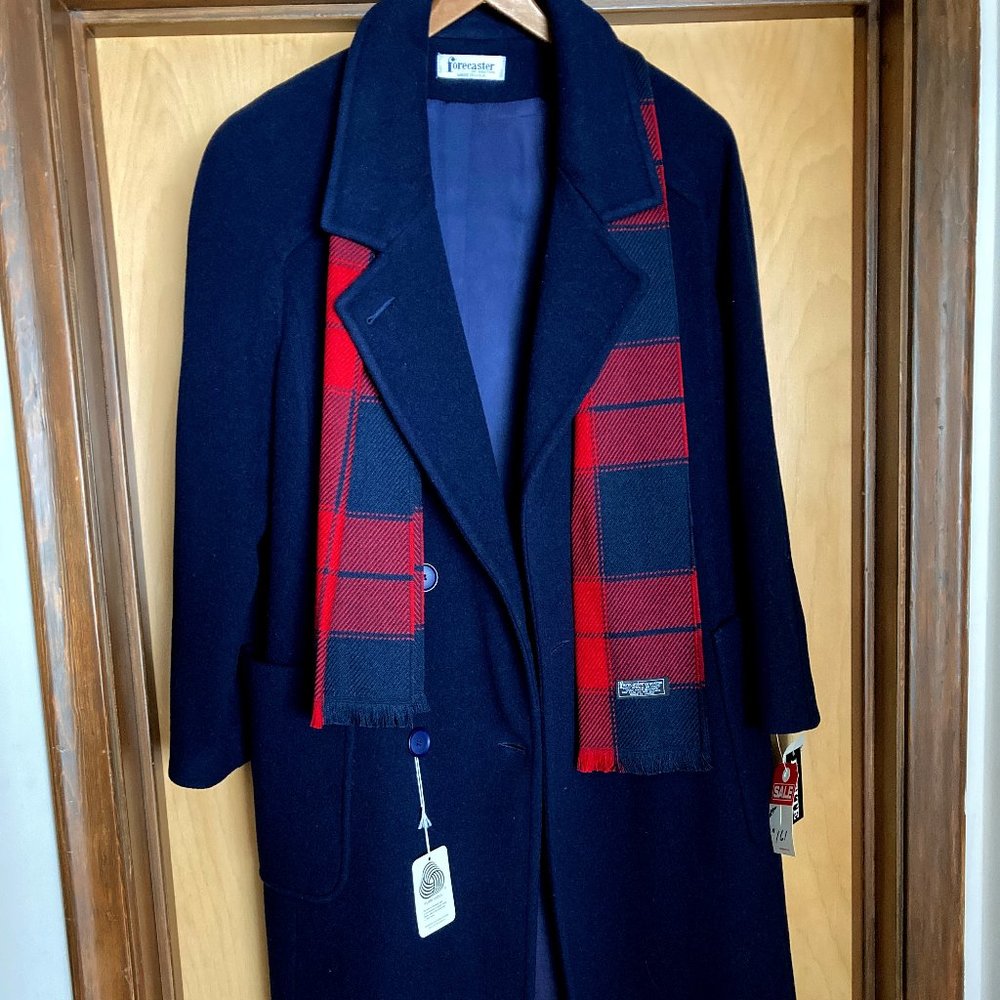 FORECASTER of BOSTON WOMAN'S PURE WOOL OVERCOAT Made in the USA